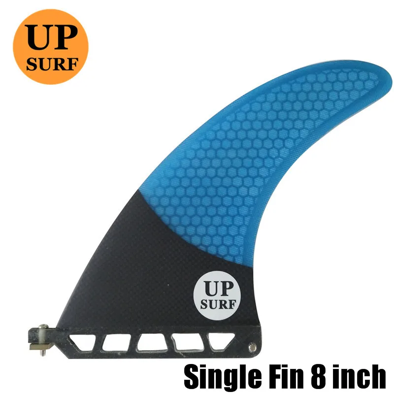 blue with logo Серфборд плавник " Длина серфборд Центр плавники Лонгборд один плавники Высокая Стекловолоконный плавник - Цвет: blue with logo