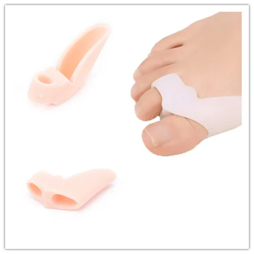 Thumb Valgus Protector Silicone Gel Foot Fingers Brace Two Toe Separator Bunion Adjuster Hallux Valgus Guard Feet Care 1 Pair