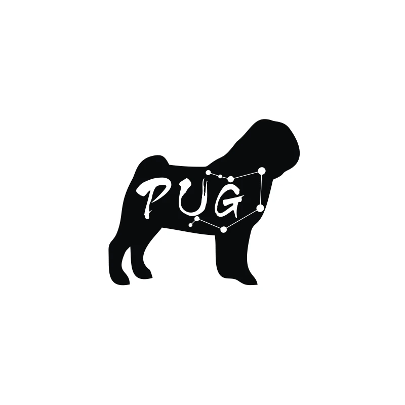 

PUG Dog Self-Styling Waterproof Interesting Car Sticker Window Stickers Originality Car Stickers Length 14.5cm