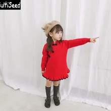 Cultiseed/ г. осенние вязаные свитеры для маленьких девочек, платье Детское праздничное платье Ципао в китайском стиле, одежда детское платье