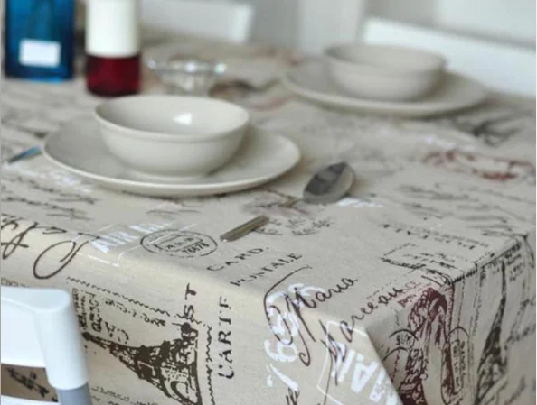 

60*60cm European Style Tower Print Decorative Table Cloth Cotton Linen LaceWashing Machine Refrigerator Computer Dustproof Cover
