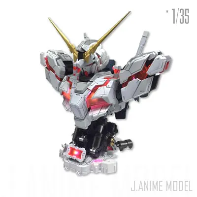 Карманная модель Billion Spark Gundam 1/35 стиль единорога бюст + светодиодный блок