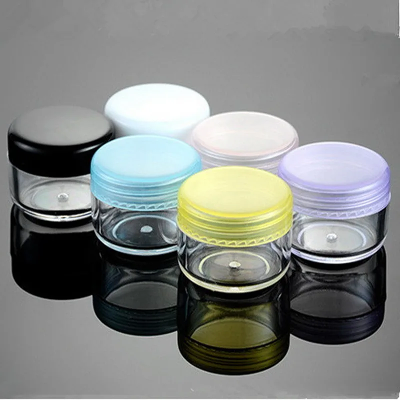 

10Pcs 5g Gram PP Cosmetic Empty Jar Pot Eyeshadow Makeup Face Cream Container Bottle With Multicolor Lid Plastic Sample Jars