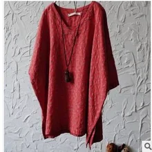 Осень года, дизайн, свободные большие женские размеры, хлопок, льняная футболка для отдыха