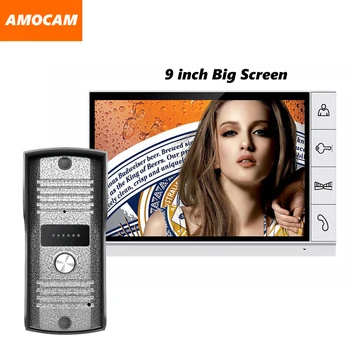 

New big screen 9 inch Monito video door phone intercom system video doorbell Alloy camera Video door bell interphone Kit