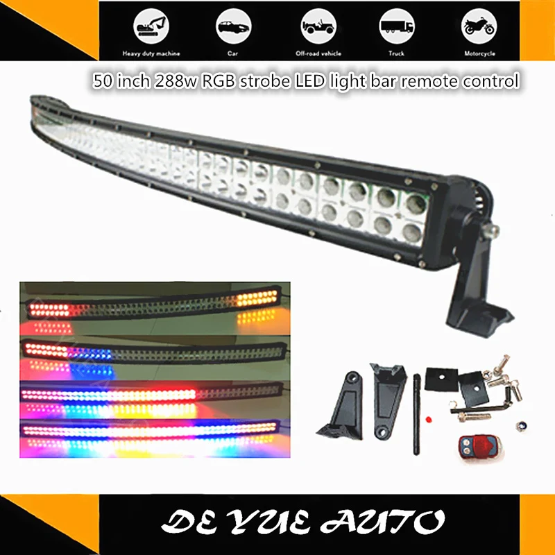 Hot selliing Free shipping RGB strobe 288w LED light bar remote control