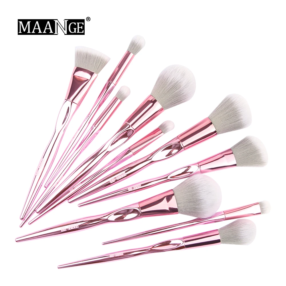 New Arrival MAANGE 10pcs Pink Makeup brushes set Beauty Make up brush Cosmetic women blush Powder Foundation Eyeshadow brushes New Arrival MAANGE 10pcs Pink Makeup brushes set Beauty Make up brush Cosmetic women blush Powder Foundation Eyeshadow brushes
