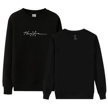 

Wanna one concert therefore same simple printing o neck thin sweatshirt kpop unisex 3 colors pullover loose hoodies