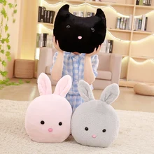 1 шт. 30 см Милая кошка, Кролик плюшевая подушка мягкая плюшевая подушка одеяло 2 в одном диване подушка подарки на день рождения подружка детские игрушки