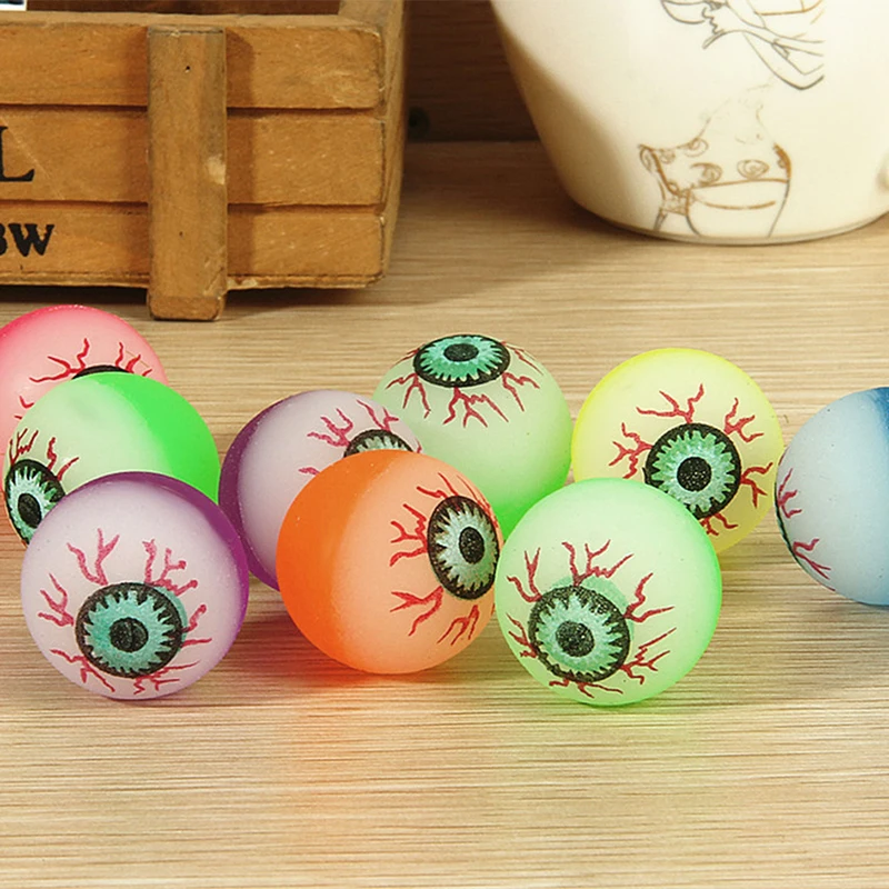 

10 Pcs 32mm Funny Eyeball Candy Colors High Bounce Ball for Toy Machine