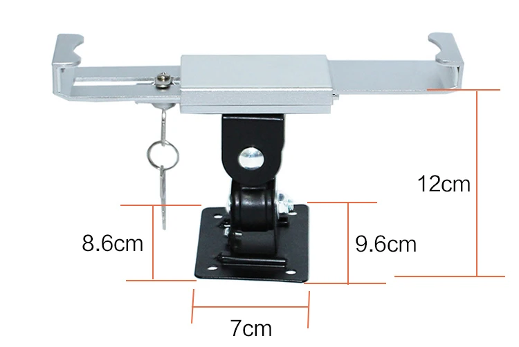 Универсальный металлический Противоугонный настенный кронштейн для планшета "-12", держатель с защитным замком, анти-sheft, поворот на 360