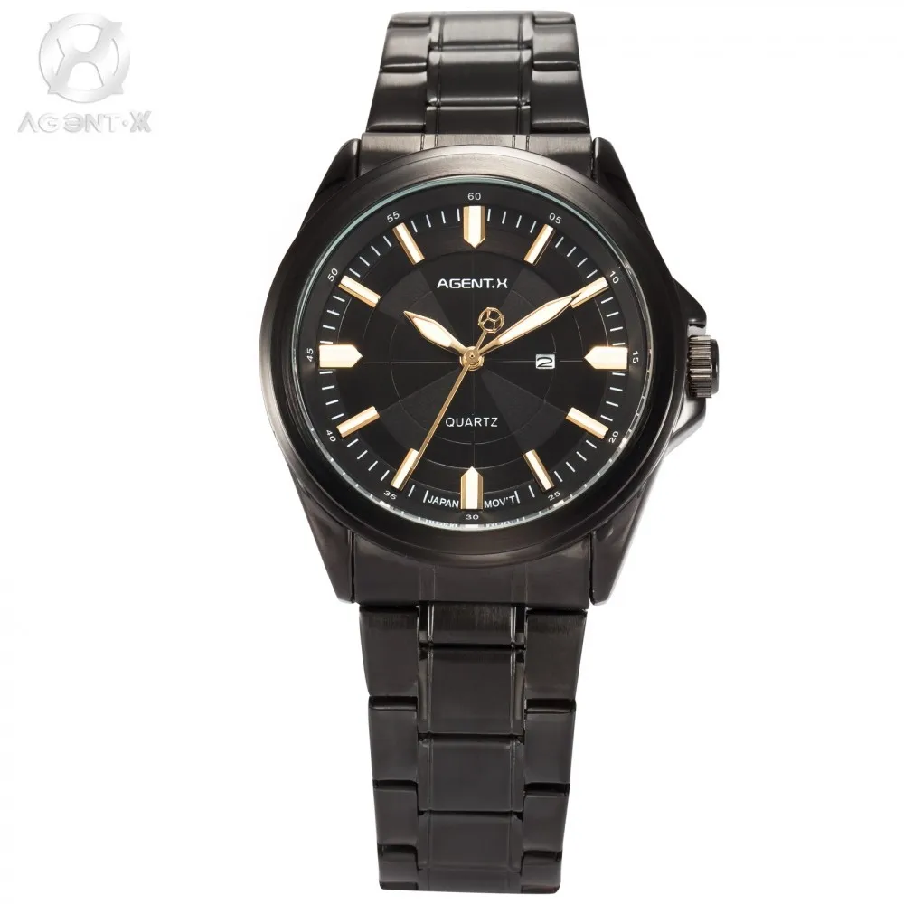 

Watch For Man Styles AGENTX Relogio Steel Band White Gold Display Japan Movement Sport Quartz Military Men Wrist Watch / AGX125