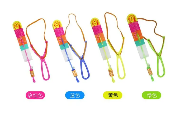 

100Pcs/lot Amazing LED Light Arrow Rocket Helicopter Rotating Flying Toys Party Fun Kids Outdoor Flashing Toy Color Random
