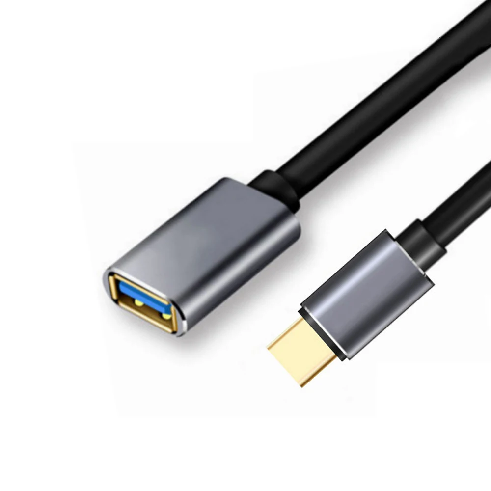 USB-C OTG кабель для передачи данных металлический тип-c штекер USB 3,0 Женский удлинитель конвертер для samsung S10 Macbook Xiaomi Mi8 huawei mate 20