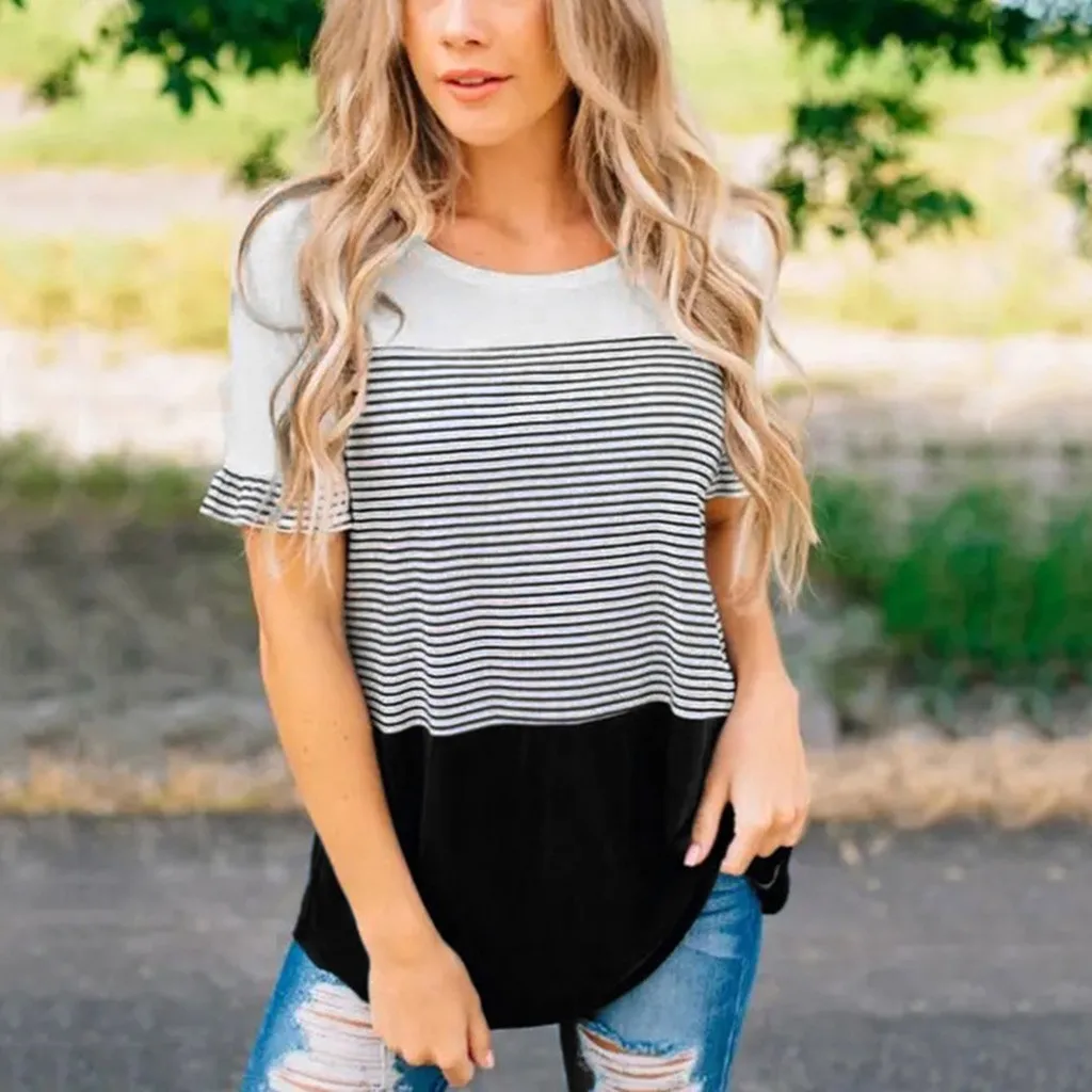

Maternity Clothes Women Maternity Short Sleeve Striped Nursing T-shirt Top For Breastfeeding Pregnant Clothes Enceinte Summer
