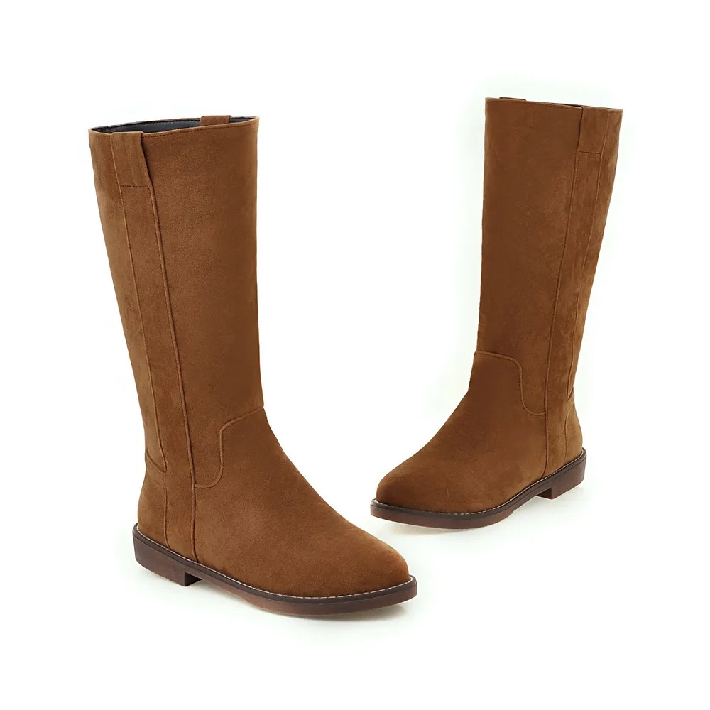 LVABC Women's Winter Shoes Knee High Boots Plus Big Size High Quality Faux Suede Brand Women Shoes Winter Women Winter Boots