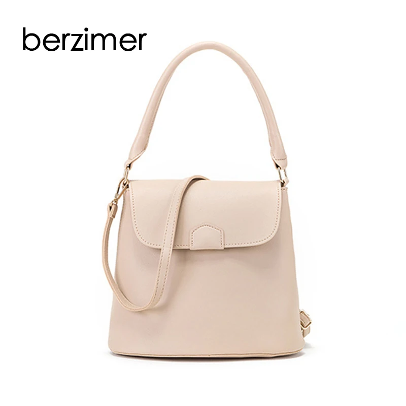 

BERZIMER Super Concise Women Shoulder Bags Fashion Black Brown Red Green Beige Shoulder Crossbody Messenger Bags for Woman