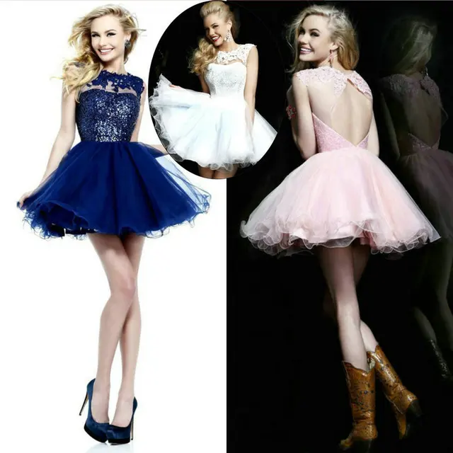 White Cocktail Dress Navy