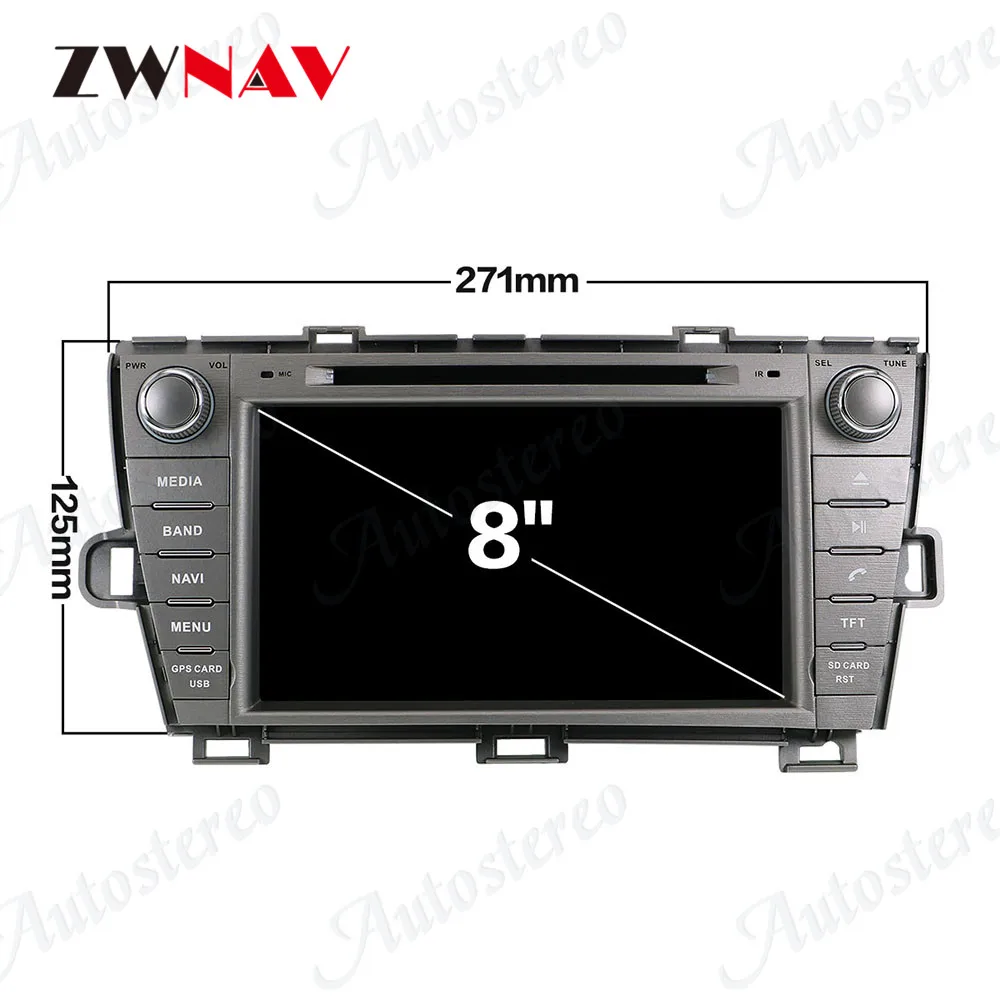 ZWNAV Android 8,0 9 дюймов Автомобильный dvd-плеер gps навигация для Toyota Prius 2009-2013 головное устройство мультимедийный плеер магнитофон