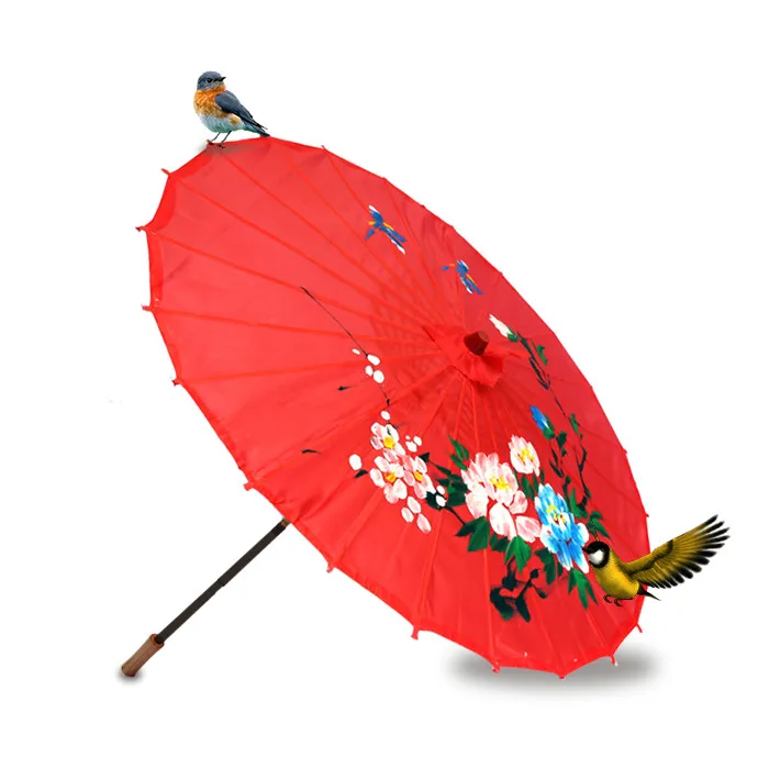 

Pretty 84cm Candy Colors printed Chinese Style Craft Paper Parasol Craft Umbrella Traditional Dance Color Parasol Wedding Props
