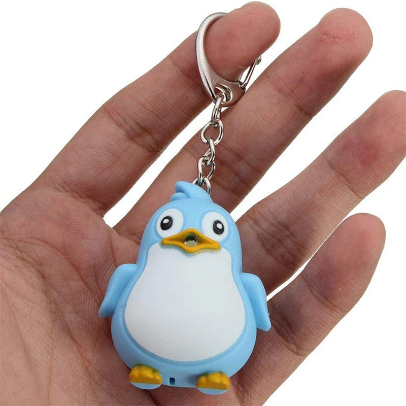 Cute Animal Penguin LED Light Vocal light keychain pendant mobile phone bag gift