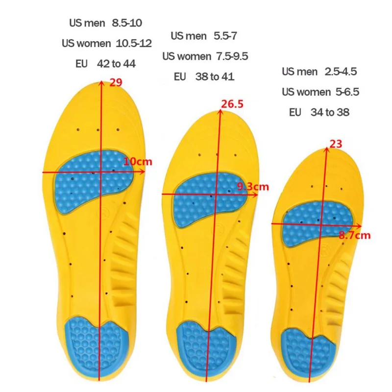 Balight взрослые спортивные удобные полиуретановые силиконовые гелевые спортивные подушечки для бега массажные стельки для поддержки боли в обуви