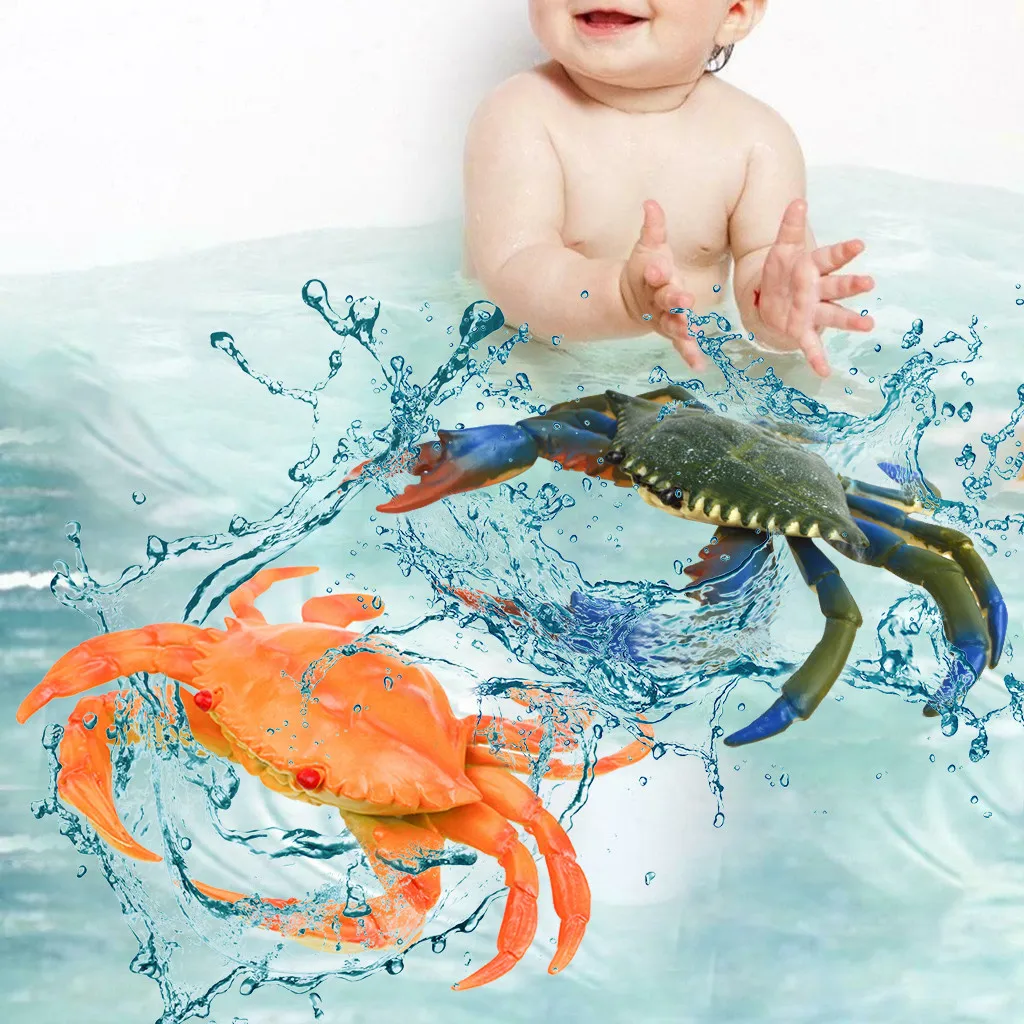 

2pcs Education Simulated Crab Model Cartoon Summer Wash Toy Bathroom Playing Water Gifts Toy For Girls and Boys 40