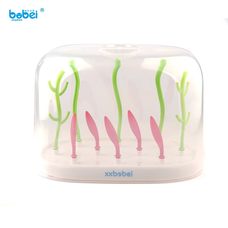 

baby tree bottle drying rack for newborn baby milk bottle nipples clean storage with dust cover