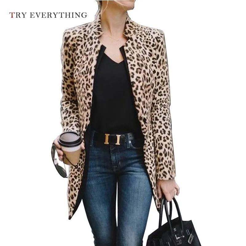 

Leopard Blazer Jacket Ladies Blazers And Jackets Womens Blazers Long Sleeve American Woman Blazer 2019 Casual Blazer Women