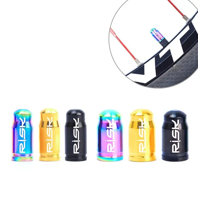 

HobbyLane 2pcs Bicycle TC4 Cycling Bicycle Bike Tire Valve Caps Valve Aluminum Alloy Dust Cover Mine Gas Nozzle Cap Accessory