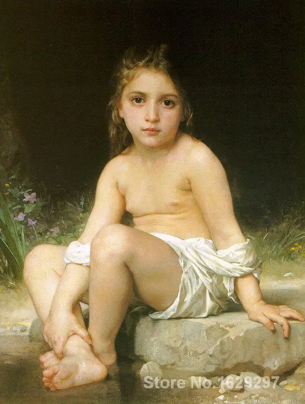 

Art oil Painting Child at Bath by William Adolphe Bouguereau High quality Handmade