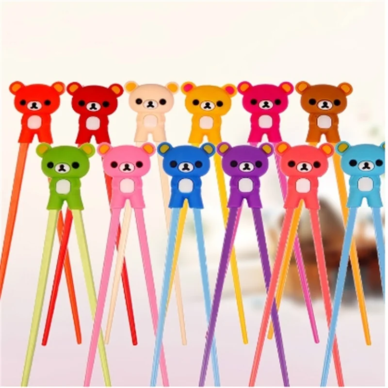 

Bear Cartoon Silicone Doll Head Learning Chopsticks