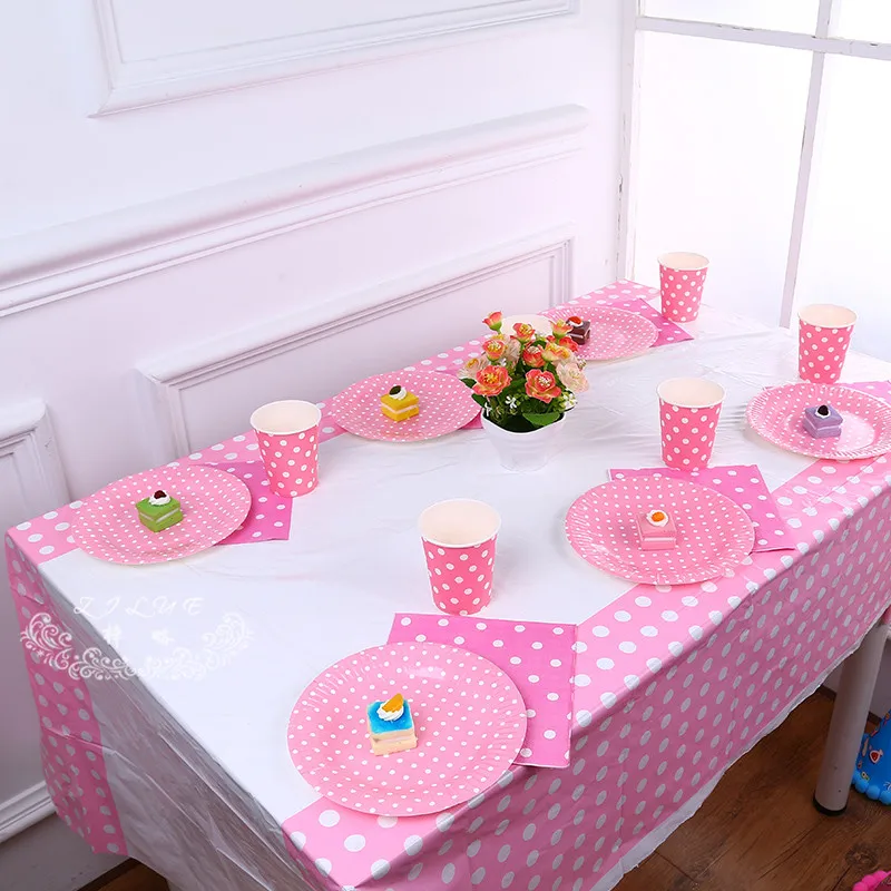 180 108cm Plastic Table Clothcolored Dots Waterproof 180 108cm Plastic Table Clothcolored Dots Waterproof Disposable Tablecloth Kids Birthday Party Wedding Home In Tableware From