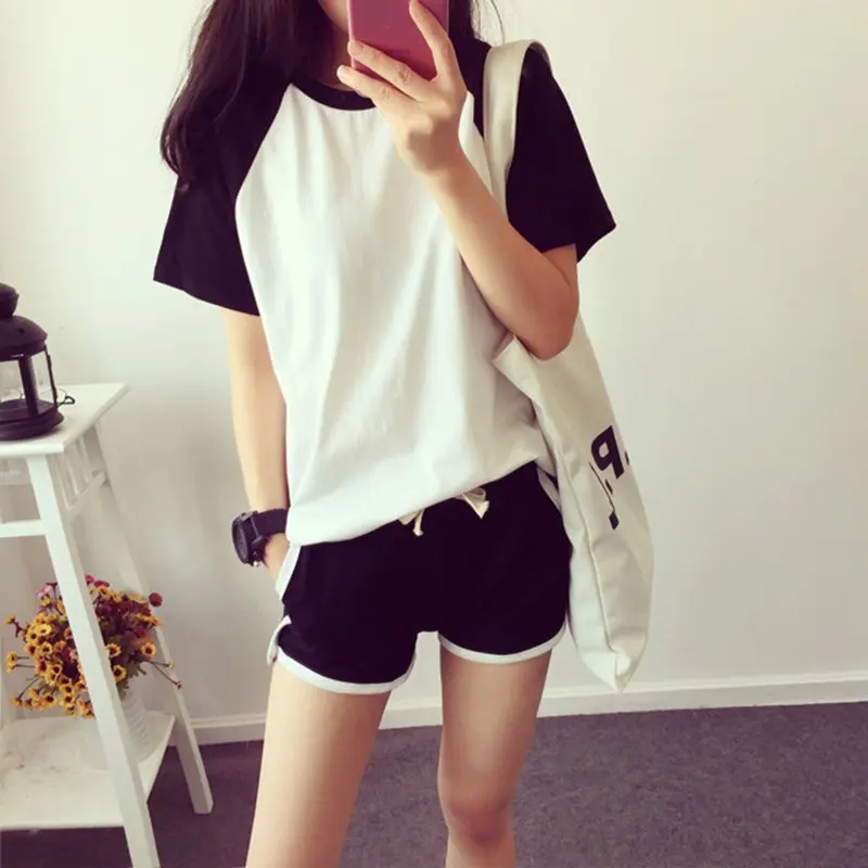 

Summer Women Tracksuit For Spring And Short Sleeve T-shirt And Shorts Suits Casual Sets
