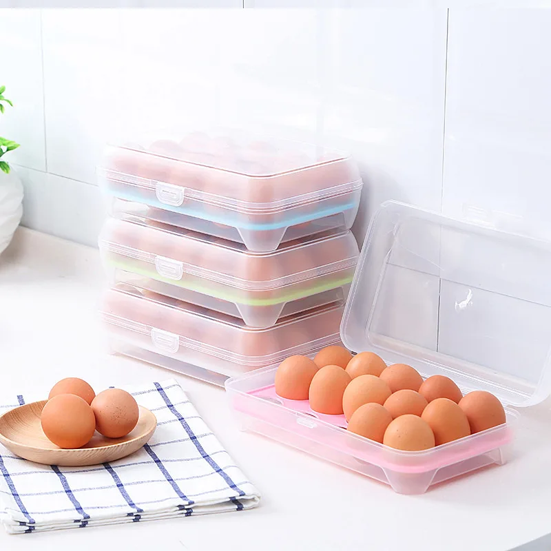 

4PC Eggs Holder Plastic Clear Food Storage Container Refrigerator Egg Storage Box Case Food Preservation Boxes Kitchen Organizer