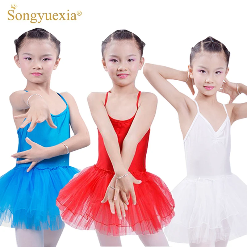 SONGYUEXIA балетное платье пачка для девочек Дети гимнастический купальник балет танцевальный костюм балерина слинг танцевальная одежда детей