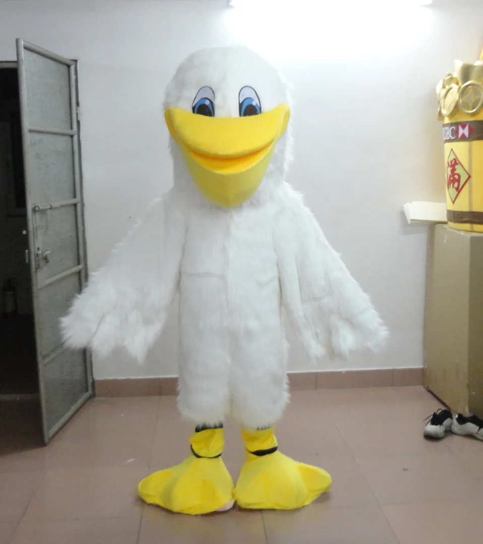Customised White Bird Turkey Plush Mascot SpotSound US With Peculiar Hairs