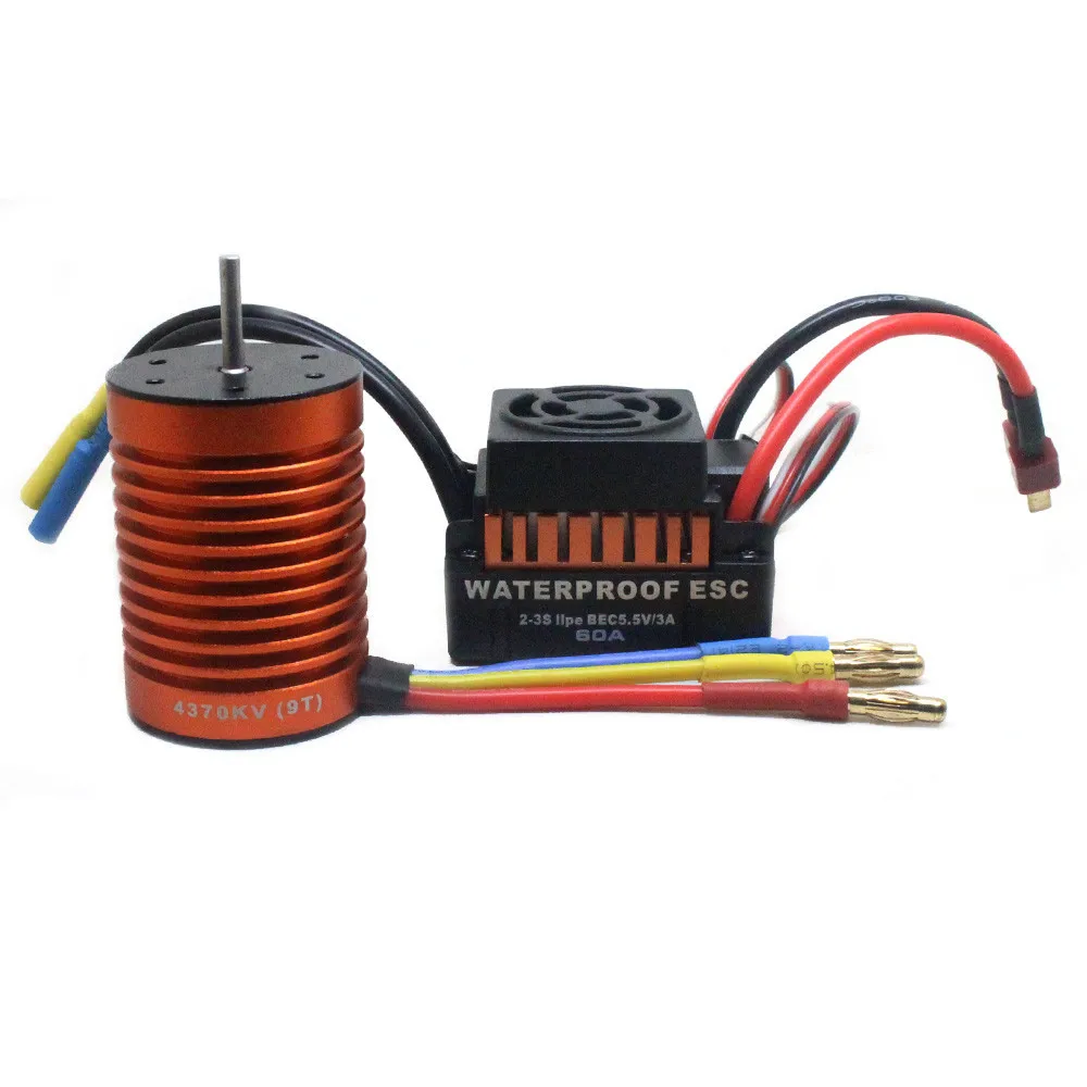 9 T 4370KV бесщеточный мотор + 60A ESC Регулятор скорости комбо ME720 для 1/10 RC автомобиль