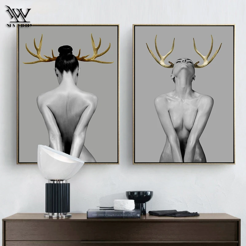 

Body Art Canvas Painting Poster Vintage Cuadros Decoracion Marvel Deer Wall Pictures for Living Room Home Decor Hallway Wall Art
