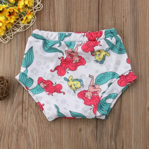 2018 New Style Newborn Cartoon Mermaid Short Baby Kid Girl Underwear