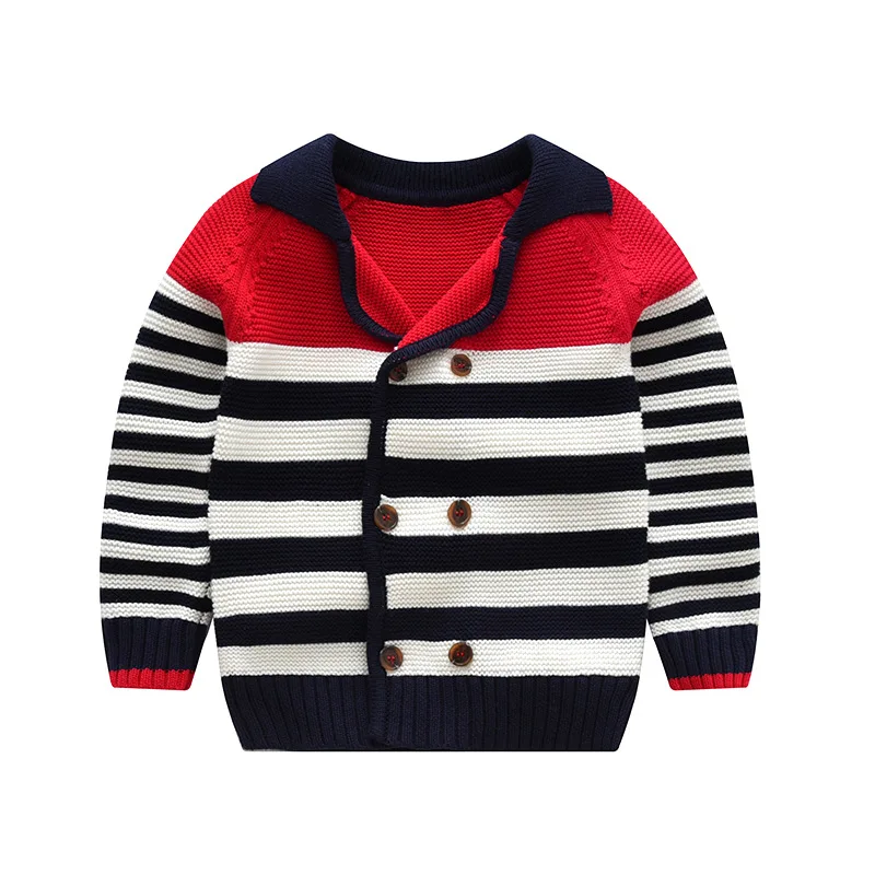 

fashion Europe Children's sweater Girls Striped pattern tops baby knitted cardigan clothes kids cotton outwear