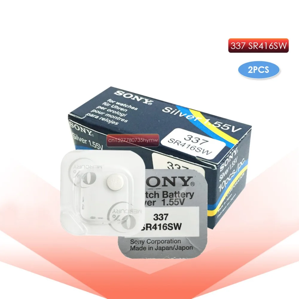 

2pc Sony 337 SR416SW button cell batteries 1.55V coin Silver Oxide battery 623 D337 V337 SP337 watch battery