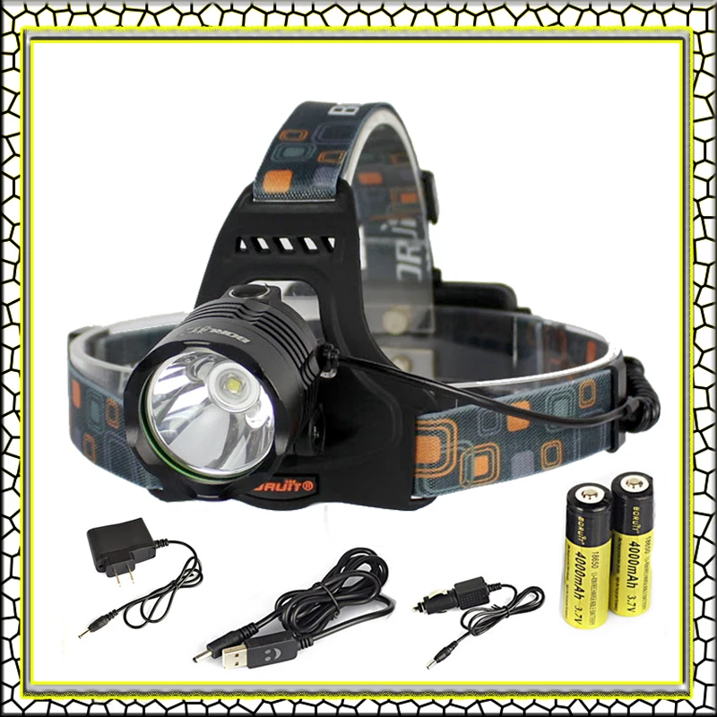 Boruit RJ2158 Headlamp Headlight 2000 Lumens LED Flashlight Head Torch