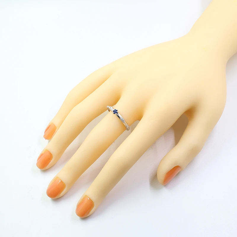 Классическое серебряное кольцо с сапфиром Для вечерние 3 мм против класса натуральное серебряное кольцо с сапфиром чистое 925 Серебряное кольцо с сапфиром подарок на день рождения