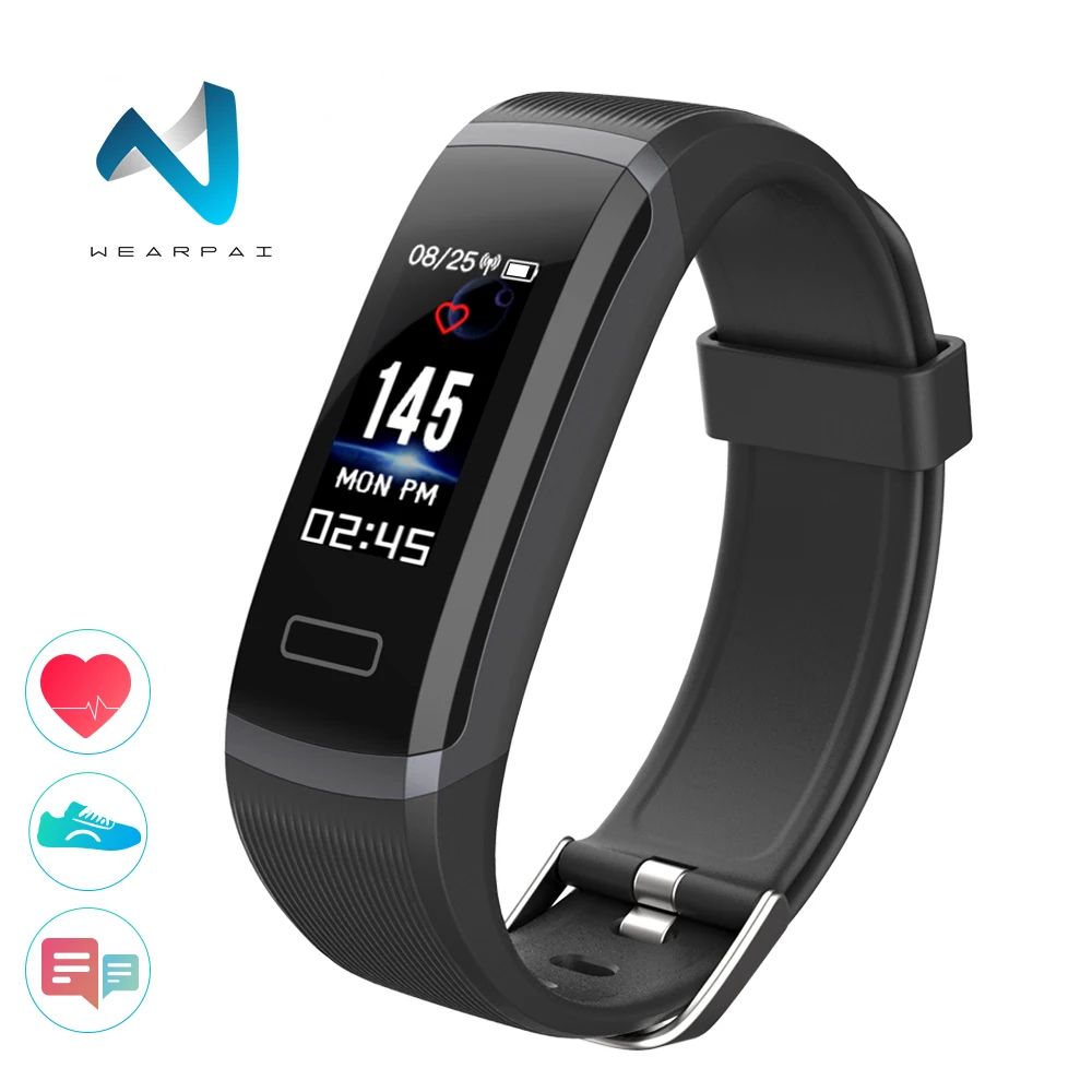 

Wearpai Color Screen Smart Bracelet GT101 Waterproof 24hours Heart Rate Monitor Fitness Tracker Bluetooth Smart Watch for Sport