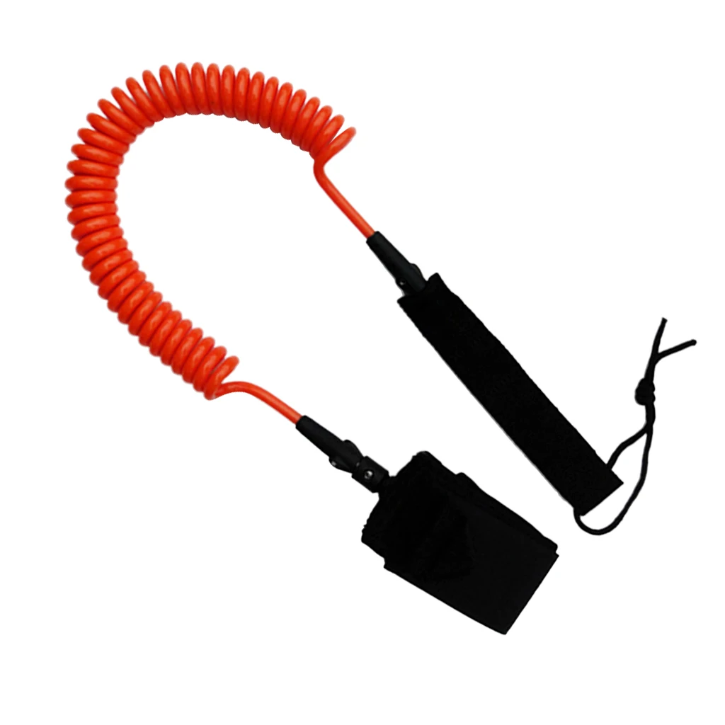 Strong Surfing Coiled SUP Surfboard Leash with Ankle Strap Stand Up Paddle 4/5/6/8/10ft for Bodyboards TPU Neoprene Ankle Strap