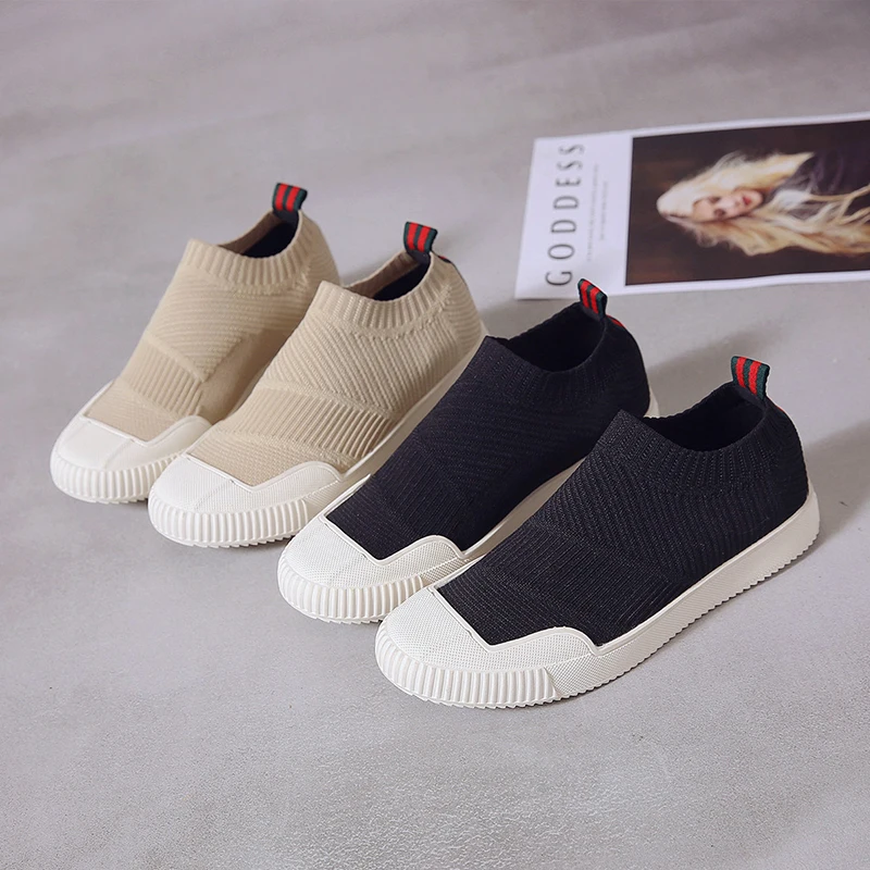 

2019 New Women Sneaker Mesh High Quality Women Shoes Casual Fashion white sneakers Platform Stretch Fabric Lace-up Ladies Shoes