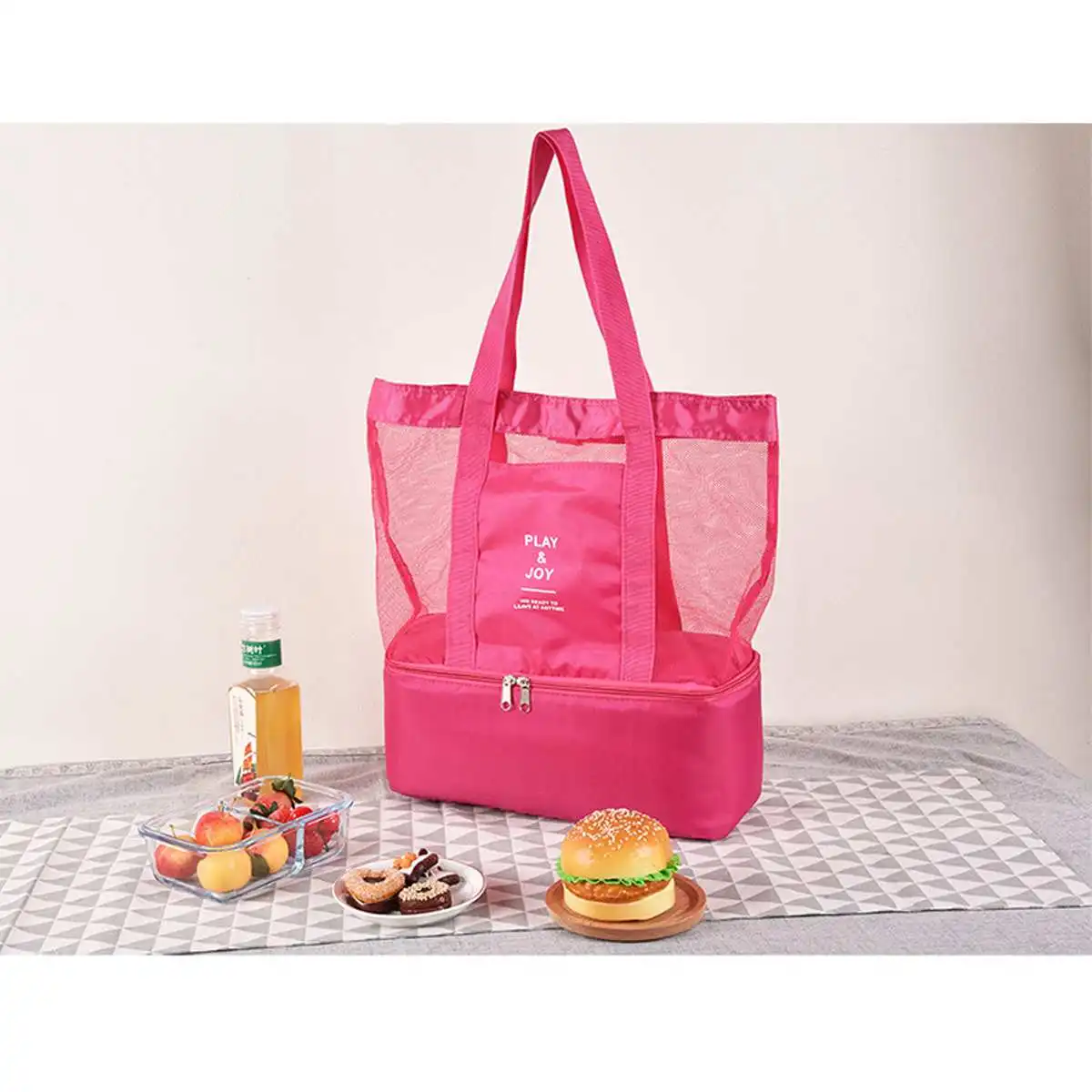 35L Пикник сумка-переноска для ланча холст для обеденного мешка термическая сумка для еды сумка-холодильник для пикника Функциональная сумка-холодильник с узором контейнер для хранения