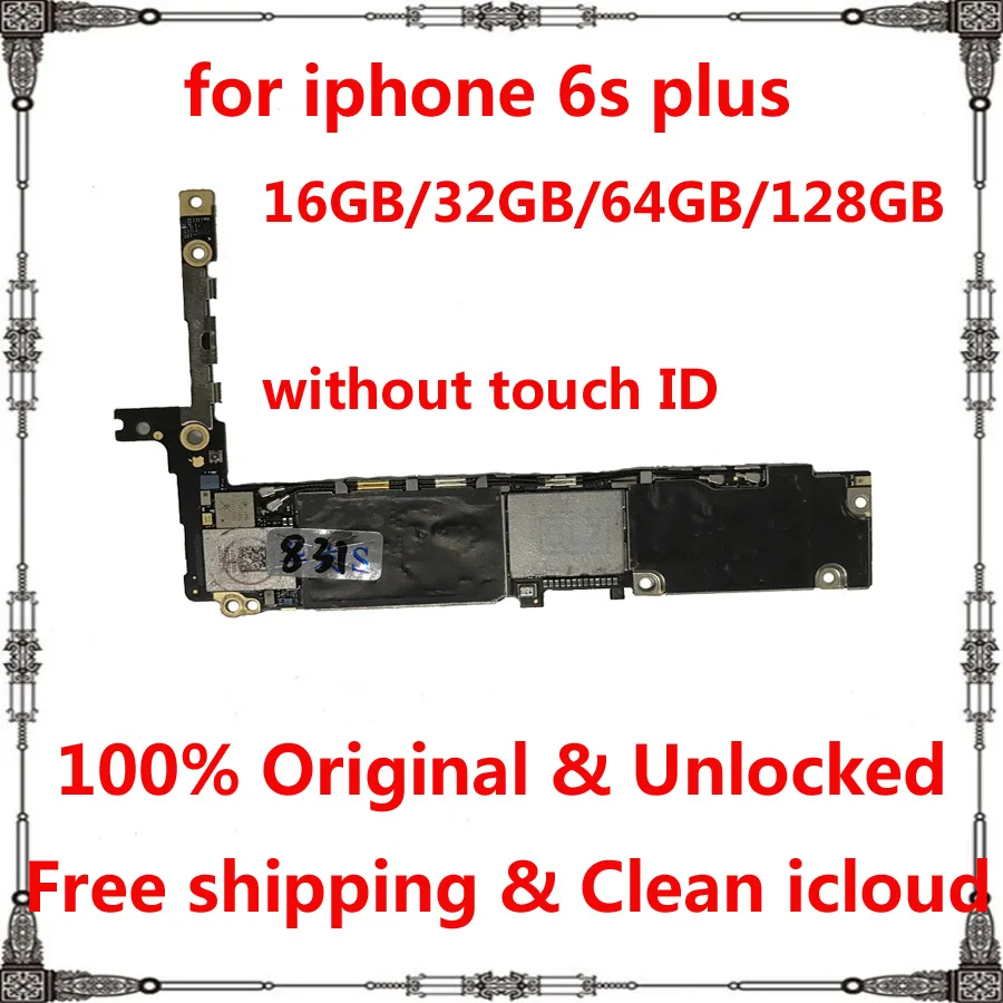 

Original Clean icloud for iphone 6s plus logic board 16GB 32GB 64GB 128GB without fingerprint for iphone 6splus Motherboard