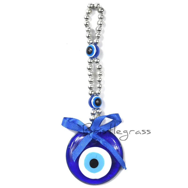 

BRISTLEGRASS Turkish Blue Evil Eye Ribbon Bowtie Wall Hanging Pendant Pendulum Amulet Lucky Charm Blessing Protection Gift Decor